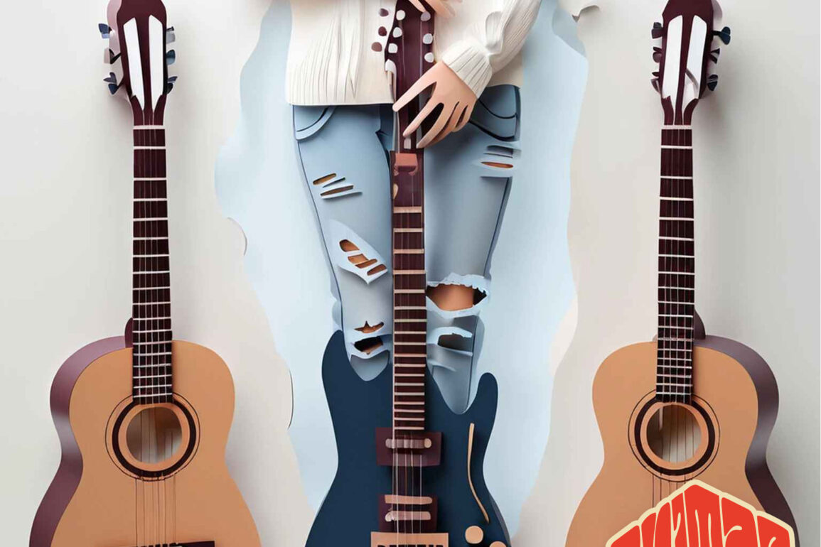 Choosing Your First Guitar - Electric vs Acoustic - Girl Standing with Guitars